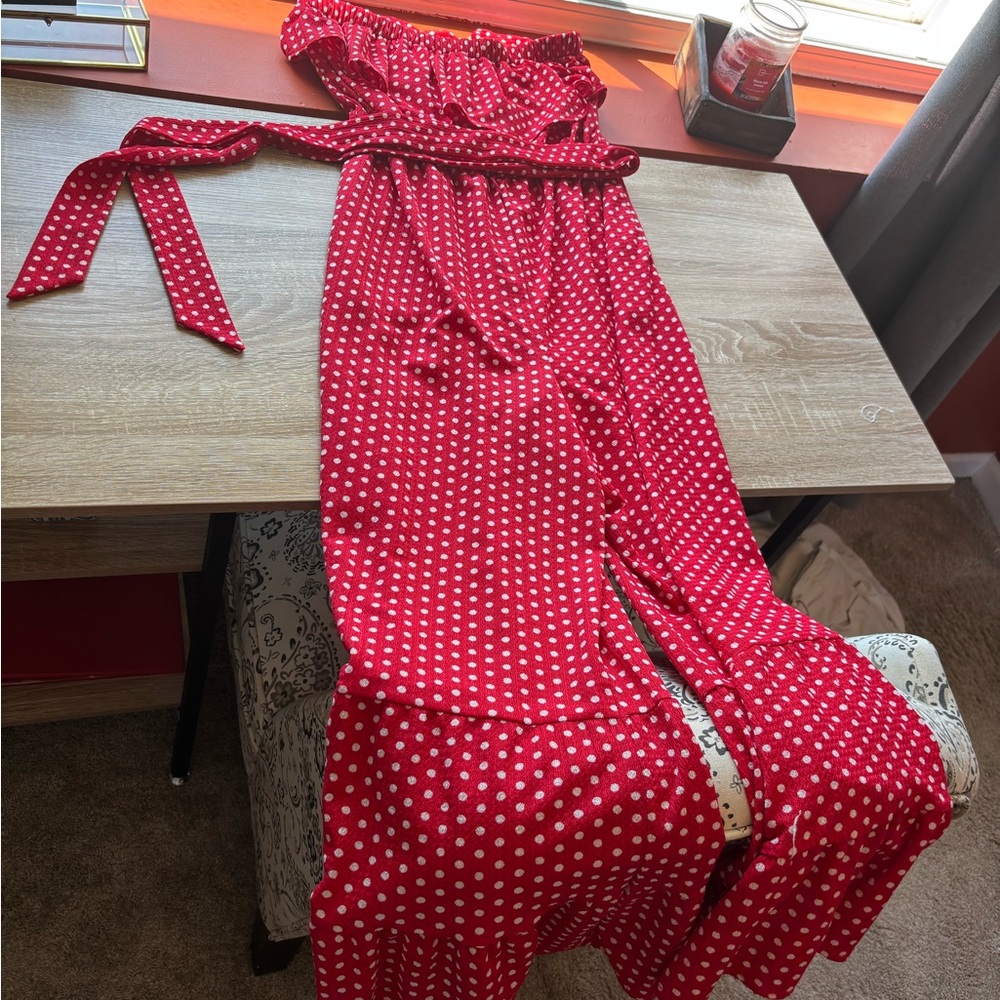 Red Polka Dot Maxi Dress